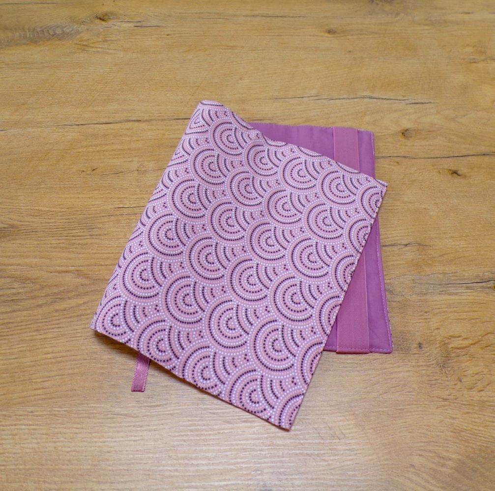 Obal na knihu - výška 22 cm - mandaly na starorůžové
