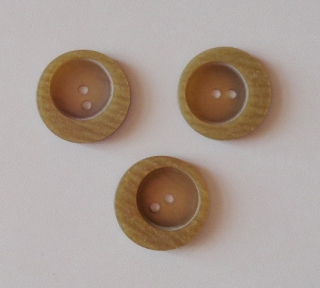 Plastový knoflík kulatý khaki 22 mm
