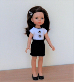Šaty na panenku Paola Reina 32 cm bíločerné