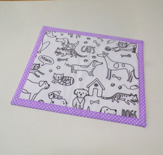 Dětské prostírání - omalovánky pejsci a kočky